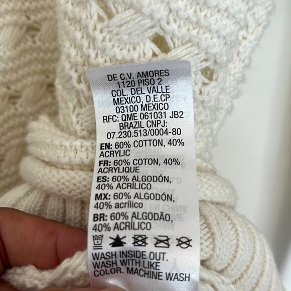 Roxy Womans White Sweater Boho Boxy Beachy Medium - Picture 4 of 11